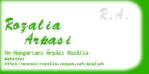 rozalia arpasi business card