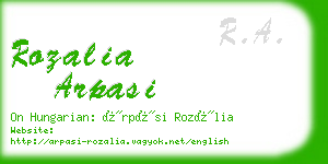 rozalia arpasi business card